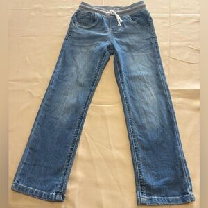 Cat & Jack Blue Wash‎ Jeans with Elastic Waistband Straight Leg